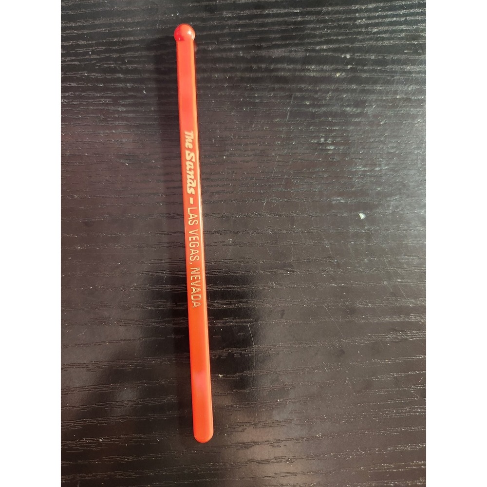 The Sands Las Vegas Swizzle Stir Stick Casino Barware Collectible Red 5.5"